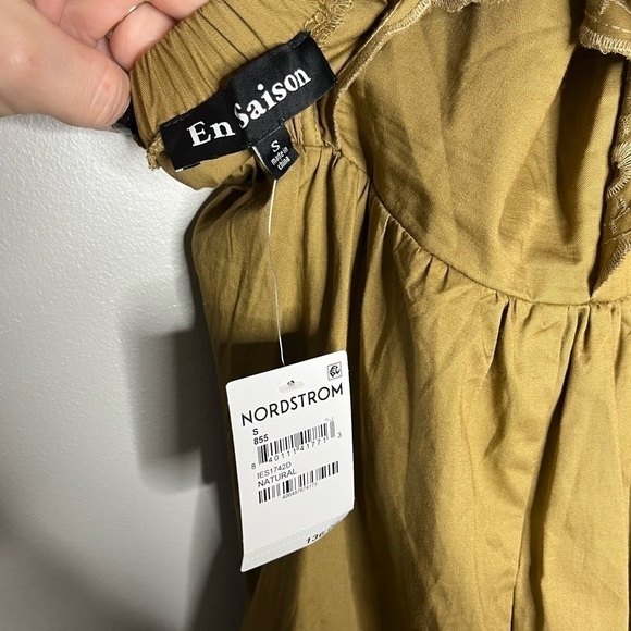 NWT En Saison Flutter Sleeves Eyelet Maxi Dress in Natural - Picture 12 of 13